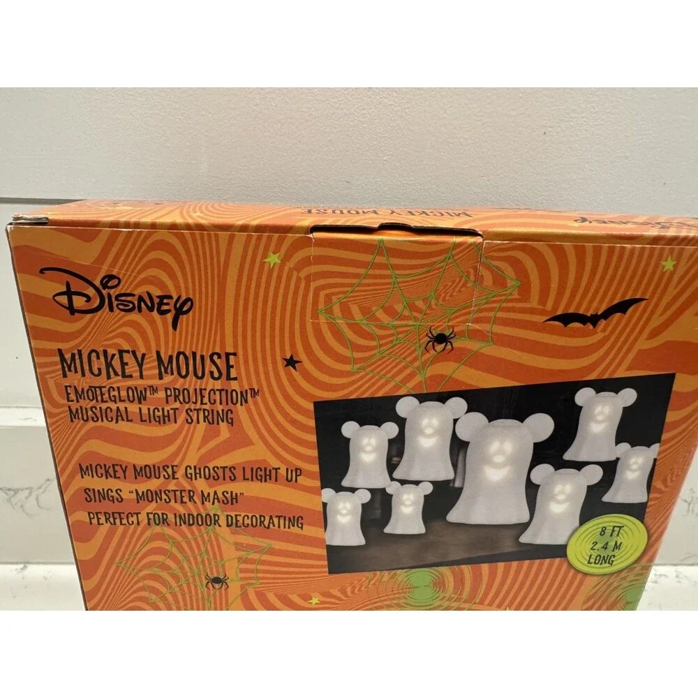 Disney Halloween Mickey Mouse Emoteglow Projection Musical String Lights NEW